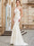 Floor-Length Sleeveless Sheath/Column Jewel Applique Lace Dresses
