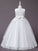 Ball Scoop Sleeveless Gown Tulle Applique Floor-Length Flower Girl Dresses