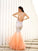 Tulle Sleeveless V-neck Trumpet/Mermaid Floor-Length Sequin Dresses