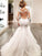 Sleeves Trumpet/Mermaid Lace Train V-neck Court Long Tulle Wedding Dresses
