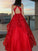 A-Line/Princess Tulle Sleeveless Straps Floor-Length Applique Dresses