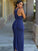 Ankle-Length Elastic Woven Jewel Sheath/Column Satin Sleeveless Beading Asymmetrical Dresses