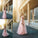 Long A-Line/Princess Tulle Applique Sleeves V-neck Floor-Length Dresses