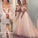 Tulle Sleeveless A-Line/Princess Beading Off-the-Shoulder Sweep/Brush Train Dresses
