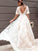 V-neck Sash/Ribbon/Belt Lace Short A-Line/Princess Sleeves Sweep/Brush Train Wedding Dresses