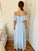 A-Line/Princess Off-the-Shoulder Chiffon Beading Floor-Length Sleeveless Dresses