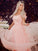 Tulle Applique A-Line/Princess Off-the-Shoulder Sleeveless Floor-Length Dresses
