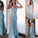 Tulle Applique Halter Sheath/Column Sleeveless Floor-Length Dresses