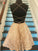 Sleeveless Straps Lace Applique Spaghetti A-Line/Princess Short/Mini Homecoming Dress