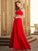 Beading Sleeveless A-line/Princess Scoop Floor-length Chiffon Dresses