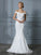 Sleeveless Sweep/Brush Train Off-the-Shoulder Lace Trumpet/Mermaid Tulle Wedding Dresses