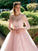 Scoop Sleeves Ball Lace Long Tulle Gown Sweep/Brush Train Dresses