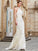 Floor-Length Sleeveless Sheath/Column Jewel Applique Lace Dresses