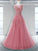 Sweep/Brush Scoop Sleeveless Train A-Line/Princess Applique Tulle Dresses