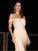 Trumpet/Mermaid Ruched Jersey Sleeveless Off-the-Shoulder Sweep/Brush Train Dresses