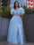 A-Line/Princess Square Tulle Ruffles Short Sleeves Floor-Length Dresses