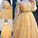 Tulle Beading Off-the-Shoulder A-Line/Princess Long Sleeves Floor-Length Dresses