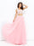 Applique Sleeveless A-line/Princess Long Chiffon Straps Two Piece Dresses