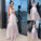 Applique Tulle A-Line/Princess V-neck Sleeveless Floor-Length Dresses