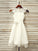 Tea-Length Lace Chiffon A-Line/Princess Sleeveless Scoop Flower Girl Dresses