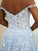 Applique Tulle A-Line/Princess Off-the-Shoulder Sleeveless Sweep/Brush Train Dresses