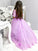 Tulle 1/2 Off-the-Shoulder Ball Train Sleeves Lace Sweep/Brush Gown Flower Girl Dresses