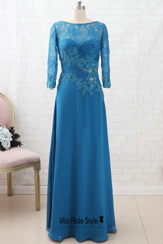 Sheath Long Sleeve Mother of The Bride Dress