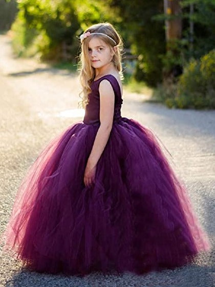 Ball Gown Grape Flower Girl Dress
