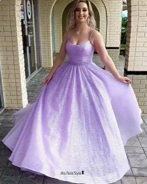 Ball Gown Lavender Sparkle Prom Dress