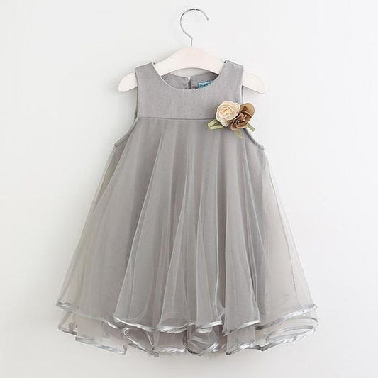 Cute Grey Flower Girl Dress